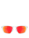 Oakley OO9431 men's polarised rectangular sunglasses grey orange, imported from the UK
