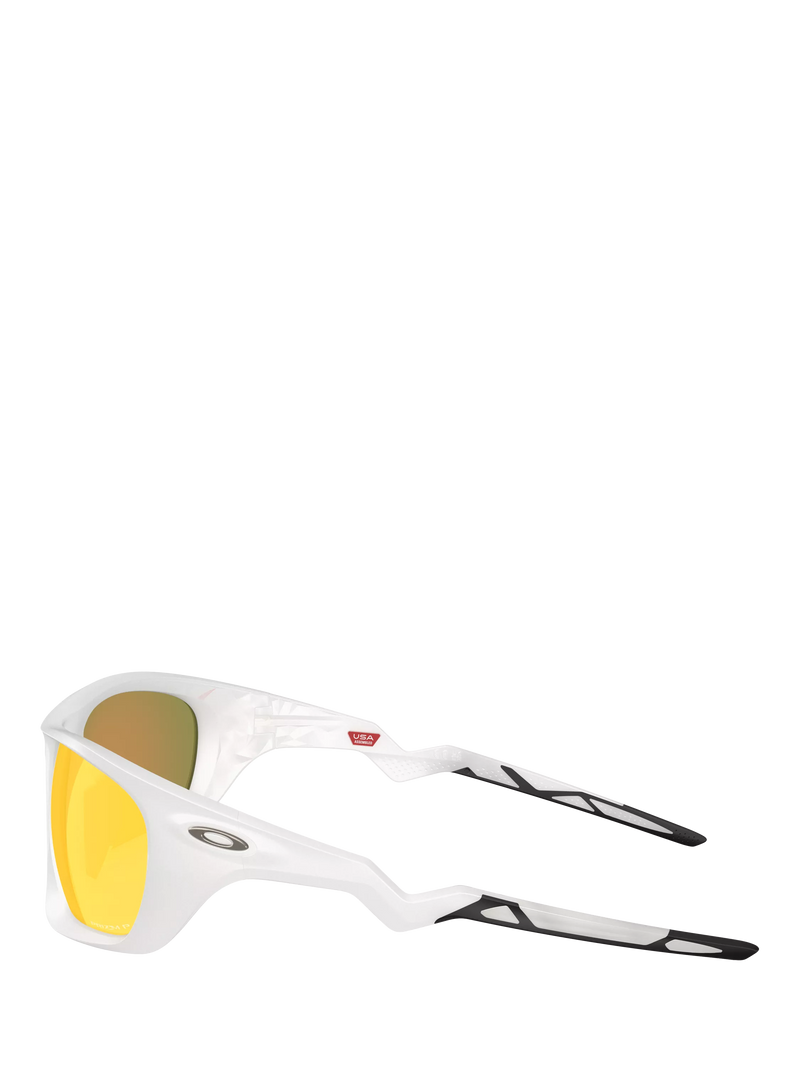Oakley OO9431 men's polarised rectangular sunglasses grey orange, imported from the UK