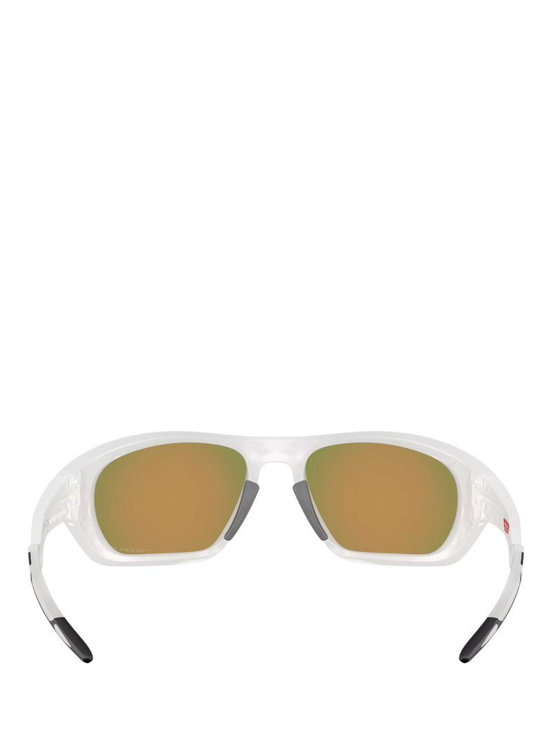 Oakley OO9431 men's polarised rectangular sunglasses grey orange, imported from the UK