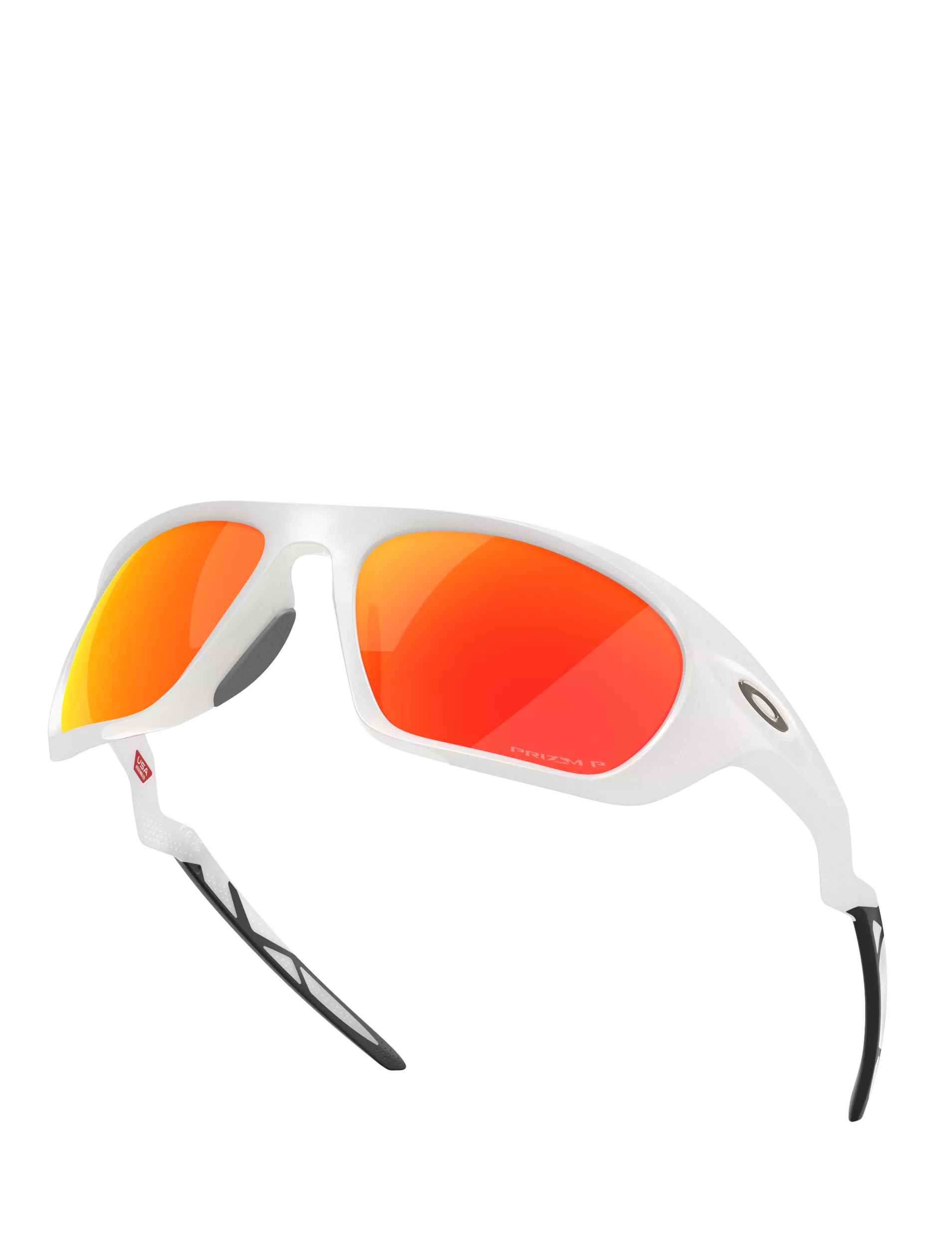 Oakley OO9431 men's polarised rectangular sunglasses grey orange, imported from the UK