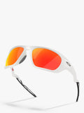 Oakley OO9431 men's polarised rectangular sunglasses grey orange, imported from the UK