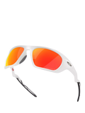 Oakley OO9431 men's polarised rectangular sunglasses grey orange, imported from the UK