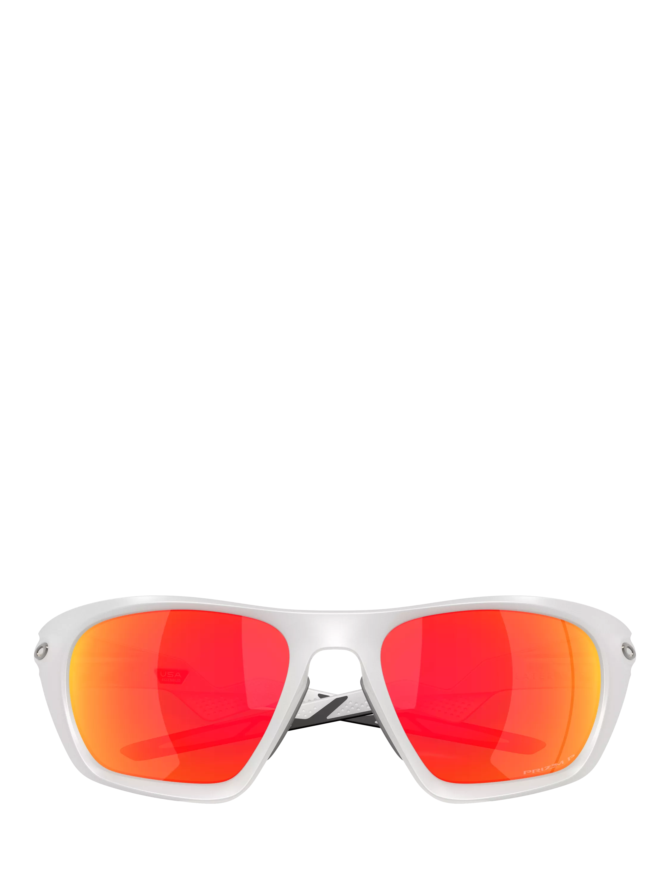 Oakley OO9431 men's polarised rectangular sunglasses grey orange, imported from the UK
