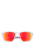 Oakley OO9431 men's polarised rectangular sunglasses grey orange, imported from the UK