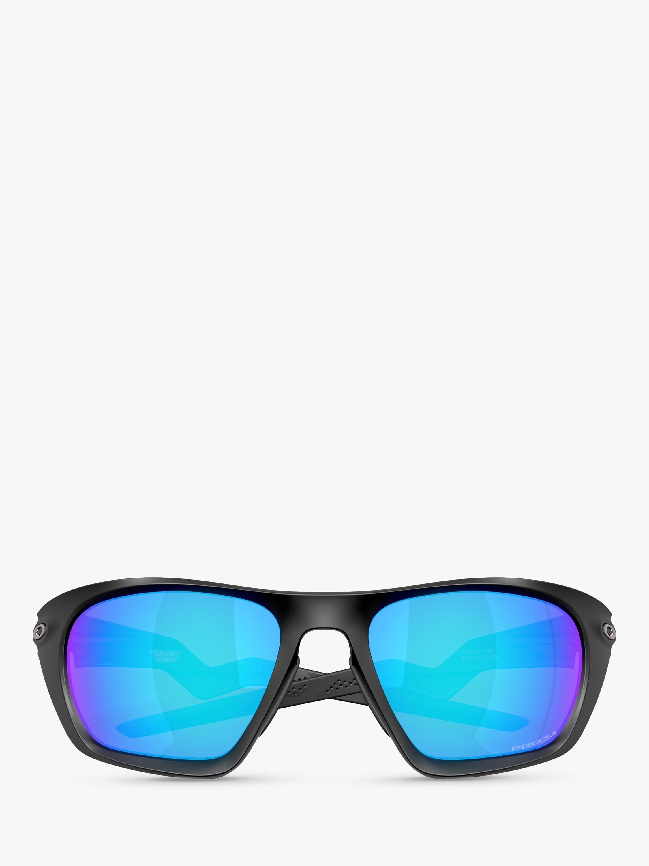 Oakley rectangular sunglasses black frame blue lenses - British product