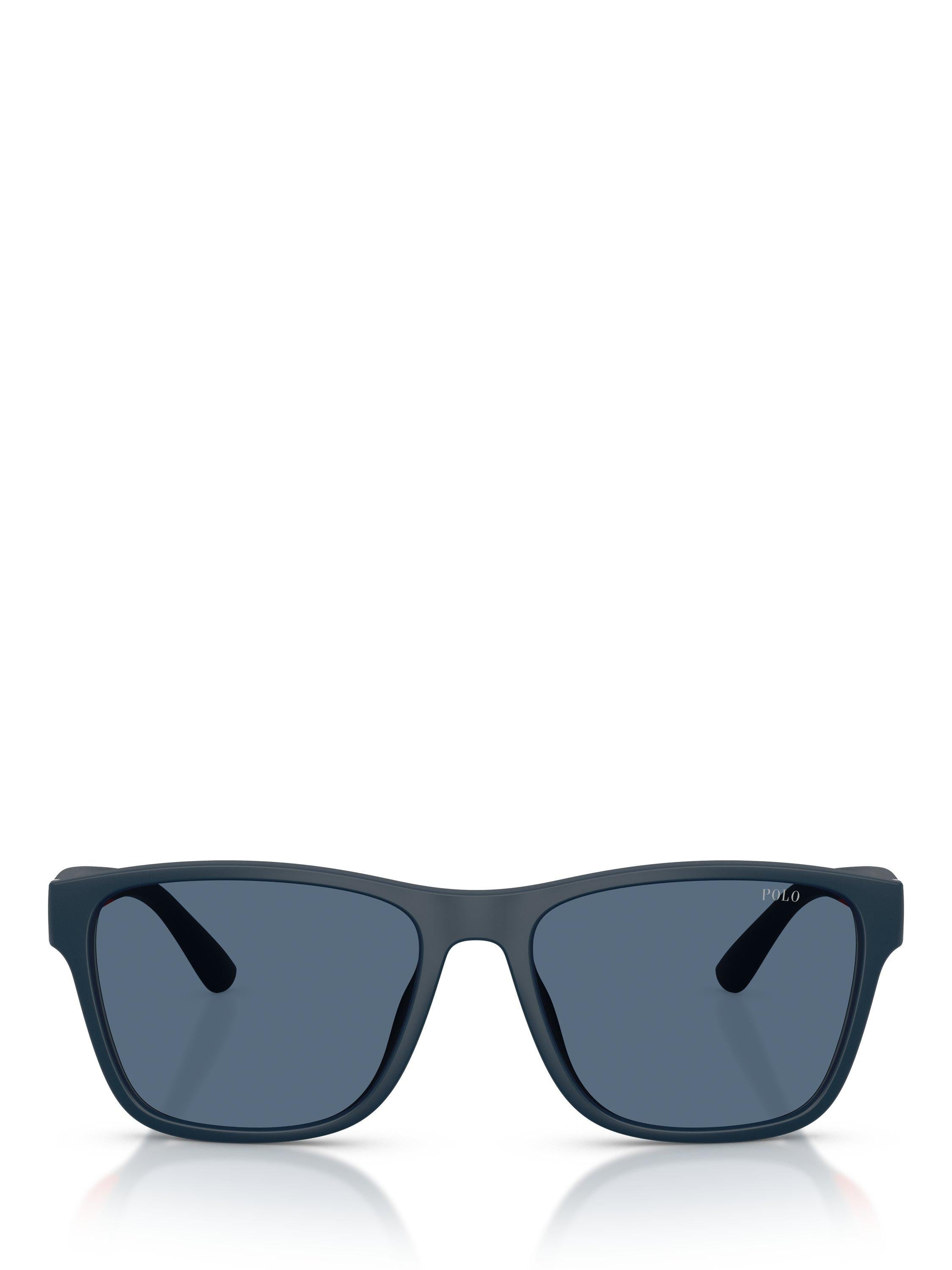 Ralph Lauren men's square sunglasses blue frame 56mm, imported from the UK