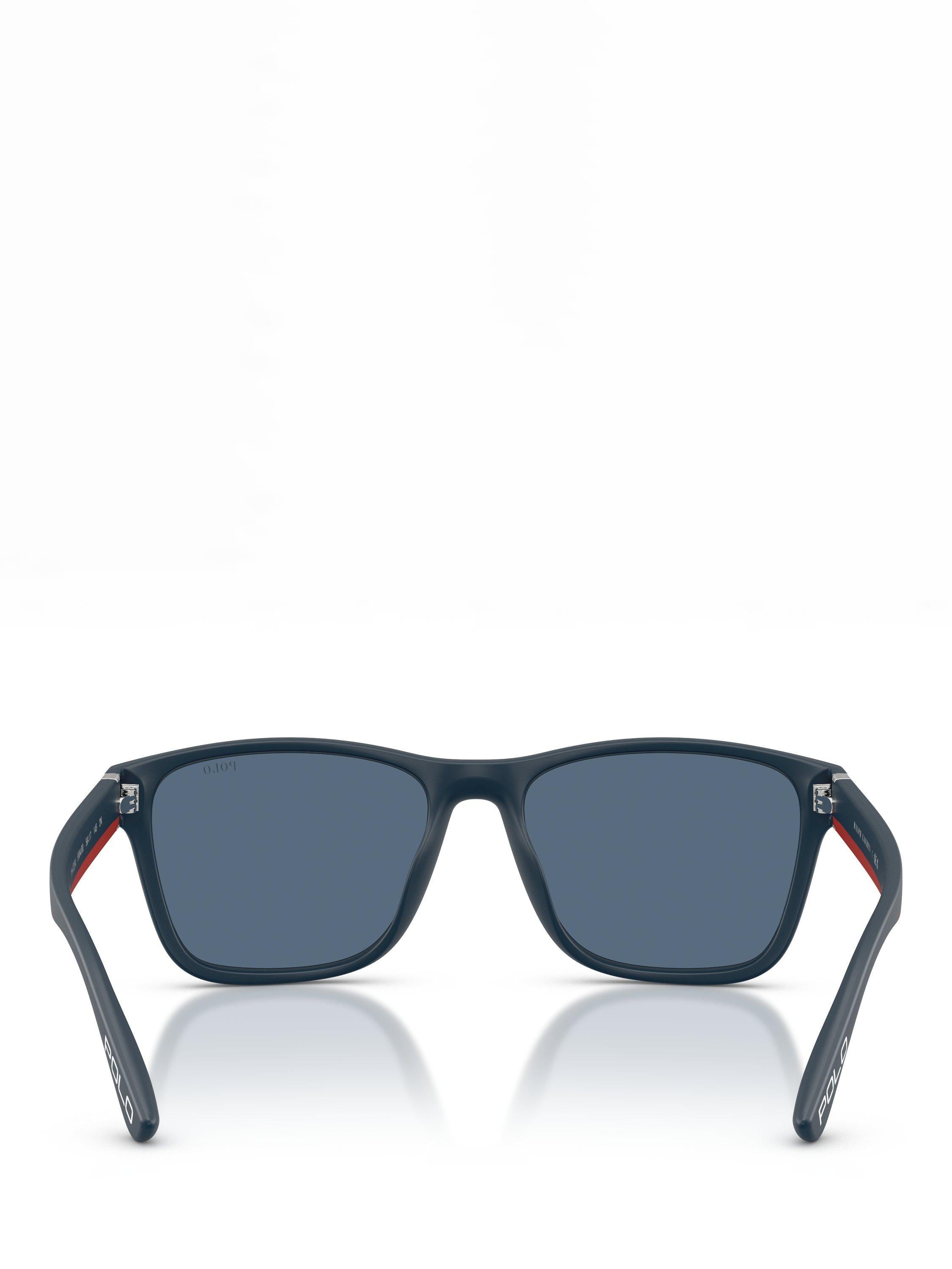 Ralph Lauren men's square sunglasses blue frame 56mm, imported from the UK