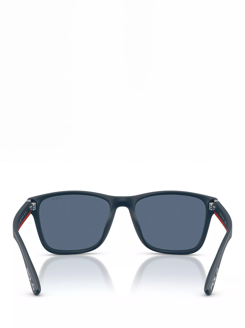 Ralph Lauren men's square sunglasses blue frame 56mm, imported from the UK