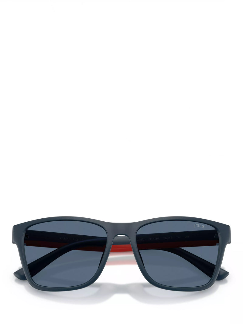 Ralph Lauren men's square sunglasses blue frame 56mm, imported from the UK