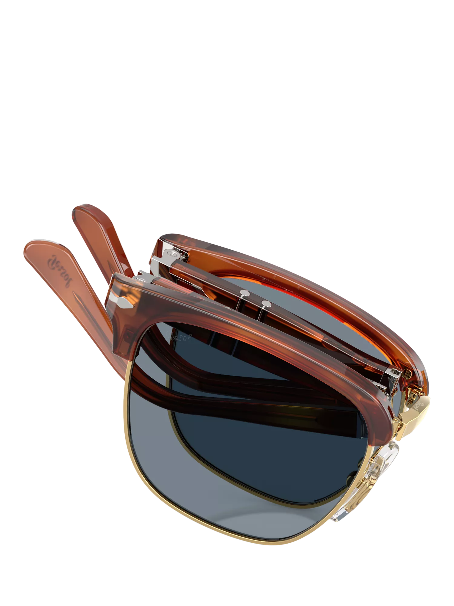Persol square sunglasses Havana/Blue, imported from the UK