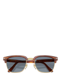 Persol square sunglasses Havana/Blue, imported from the UK
