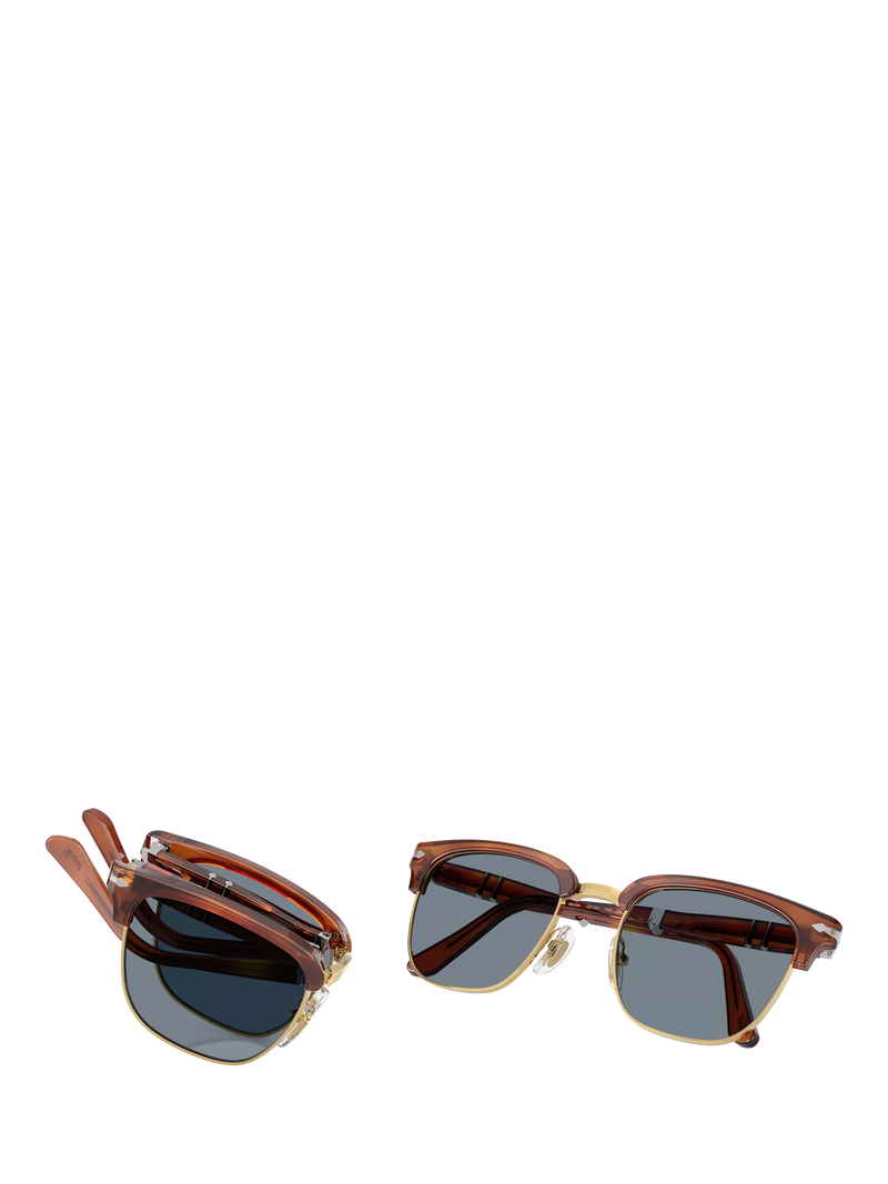 Persol square sunglasses Havana/Blue, imported from the UK