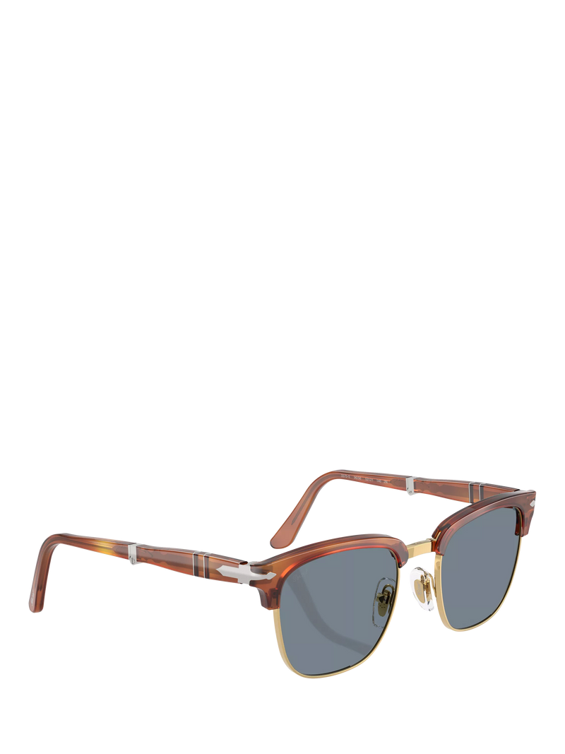 Persol square sunglasses Havana/Blue, imported from the UK