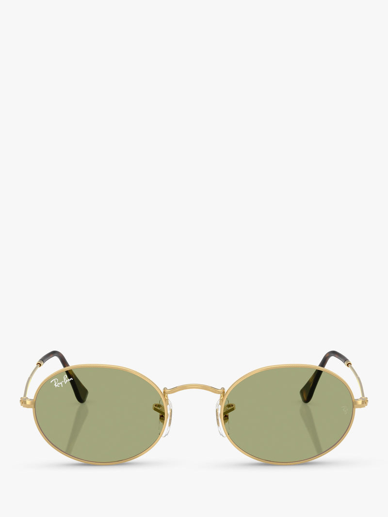 Ray-Ban RB3547 oval sunglasses gold/Green metal frame, imported from the UK