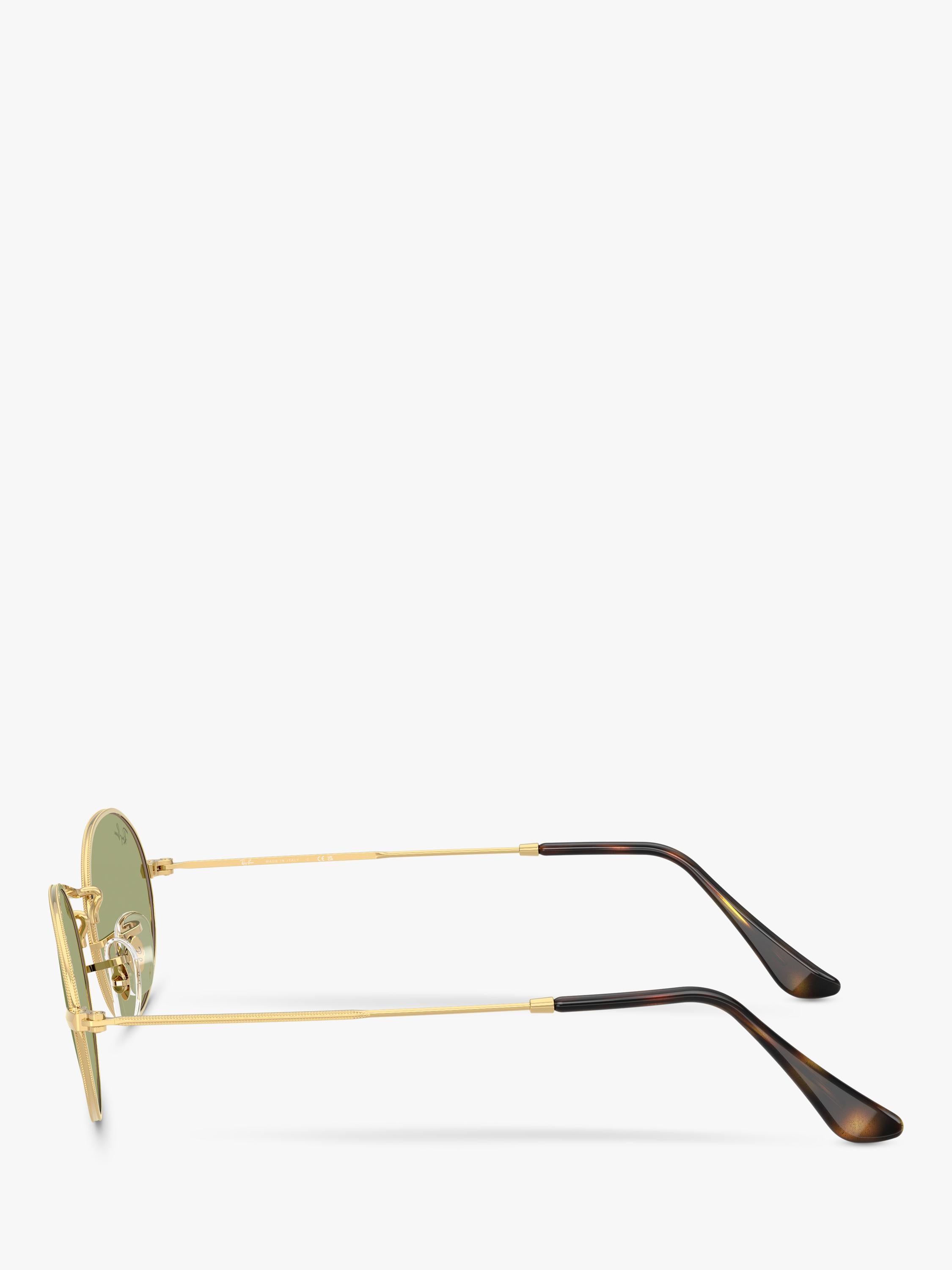 Ray-Ban RB3547 oval sunglasses gold/Green metal frame, imported from the UK