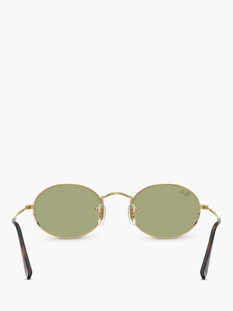 Ray-Ban RB3547 oval sunglasses gold/Green metal frame, imported from the UK