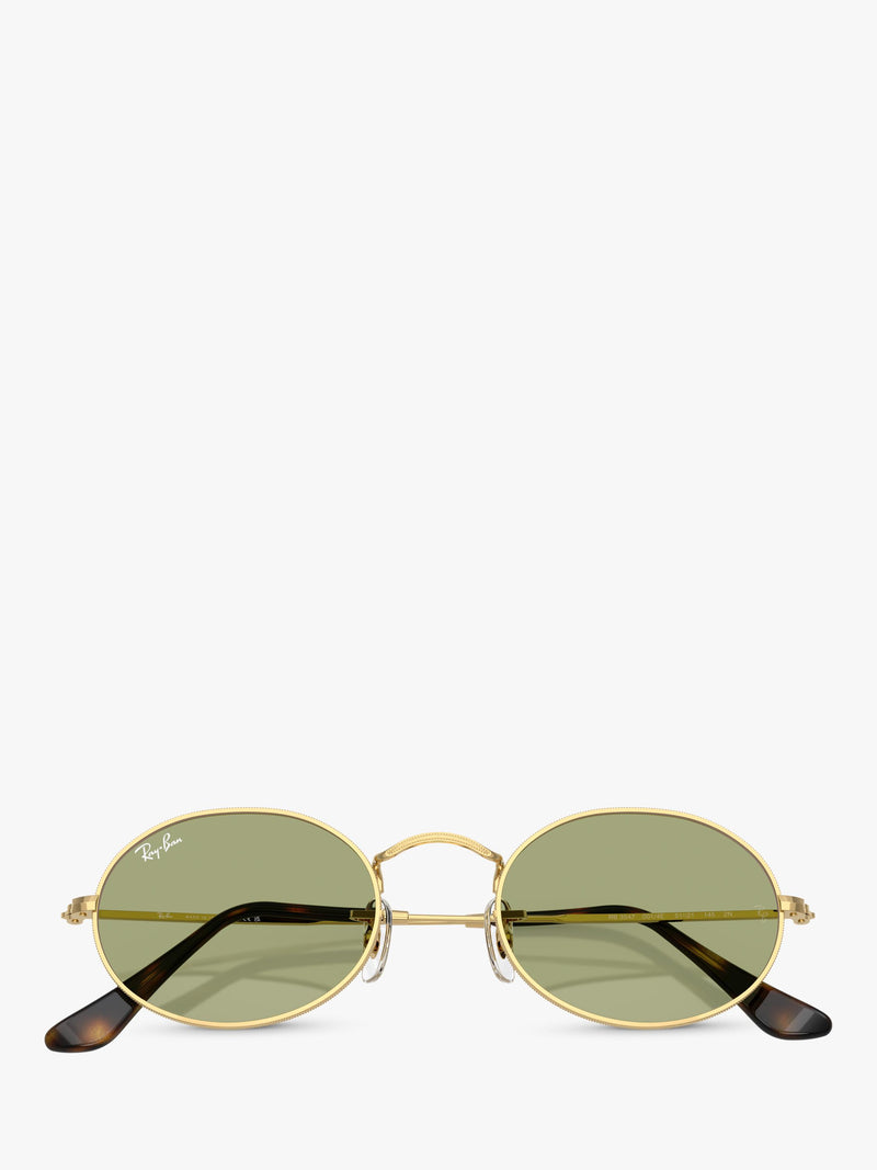 Ray-Ban RB3547 oval sunglasses gold/Green metal frame, imported from the UK