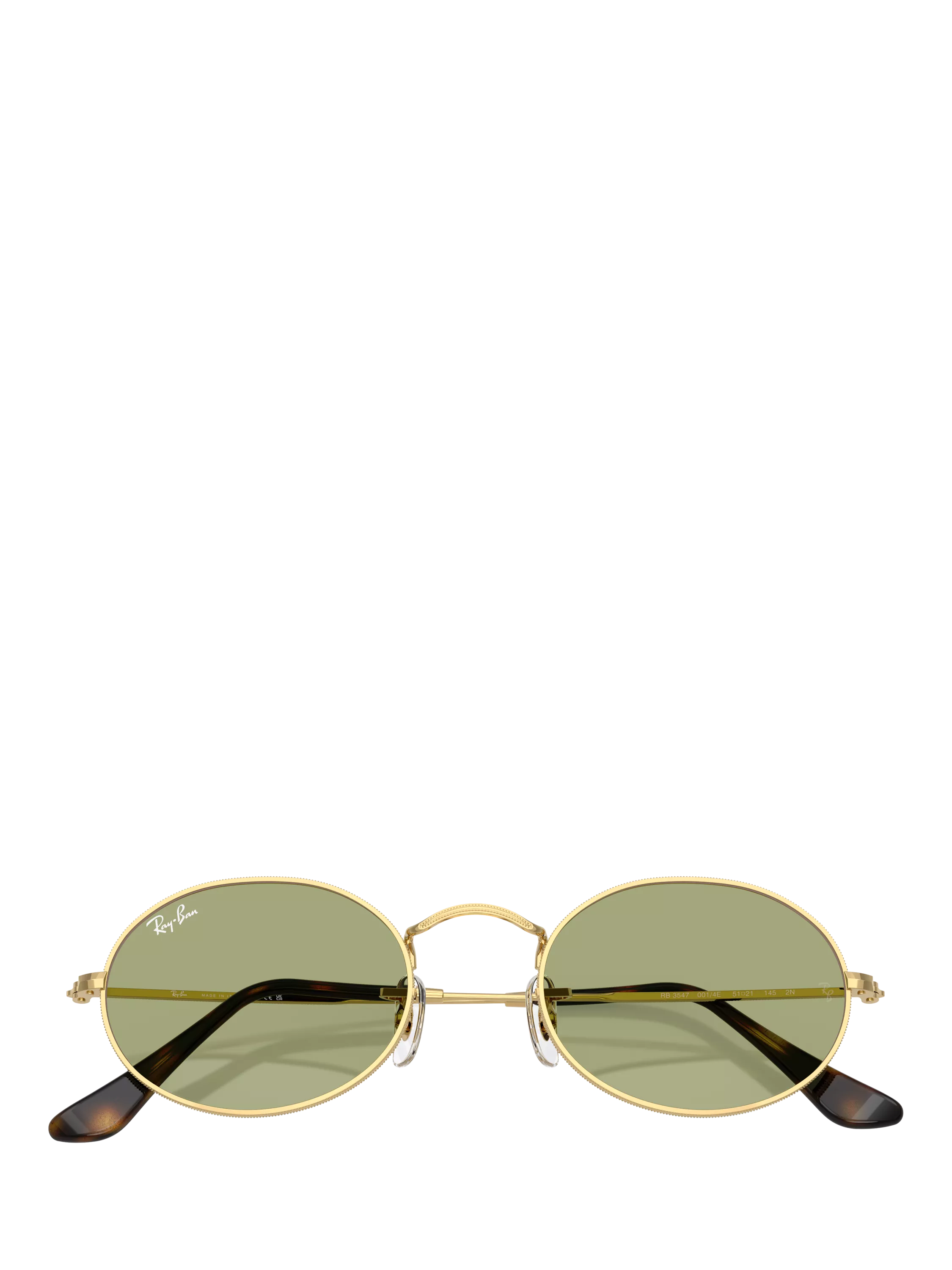 Ray-Ban RB3547 oval sunglasses gold/Green metal frame, imported from the UK