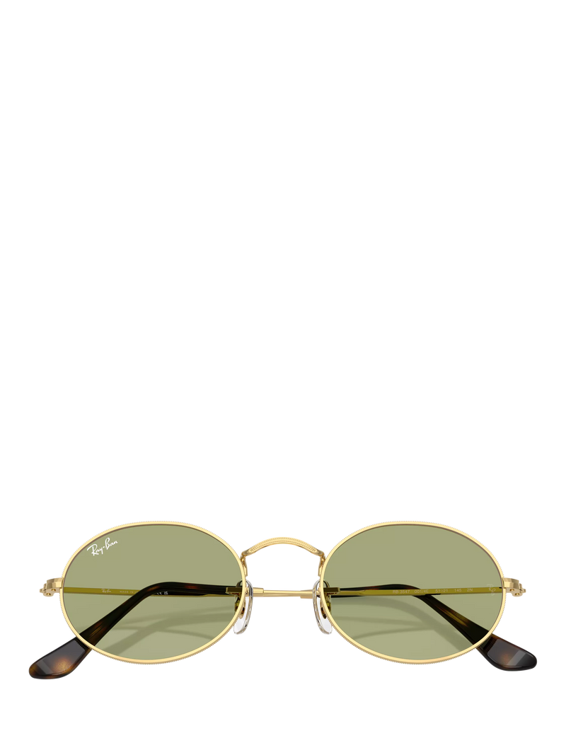 Ray-Ban RB3547 oval sunglasses gold/Green metal frame, imported from the UK