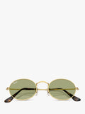 Ray-Ban RB3547 oval sunglasses gold/Green metal frame, imported from the UK
