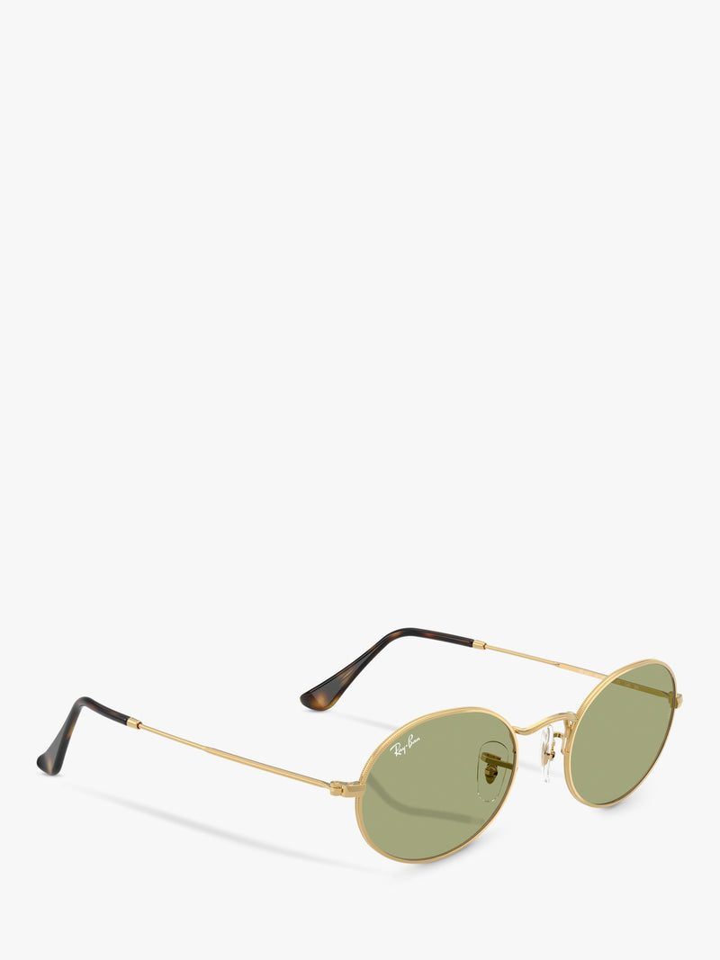 Ray-Ban RB3547 oval sunglasses gold/Green metal frame, imported from the UK