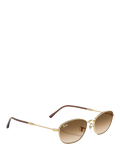 Ray-Ban RB3749 irregular sunglasses gold/brown 58mm, imported from the UK