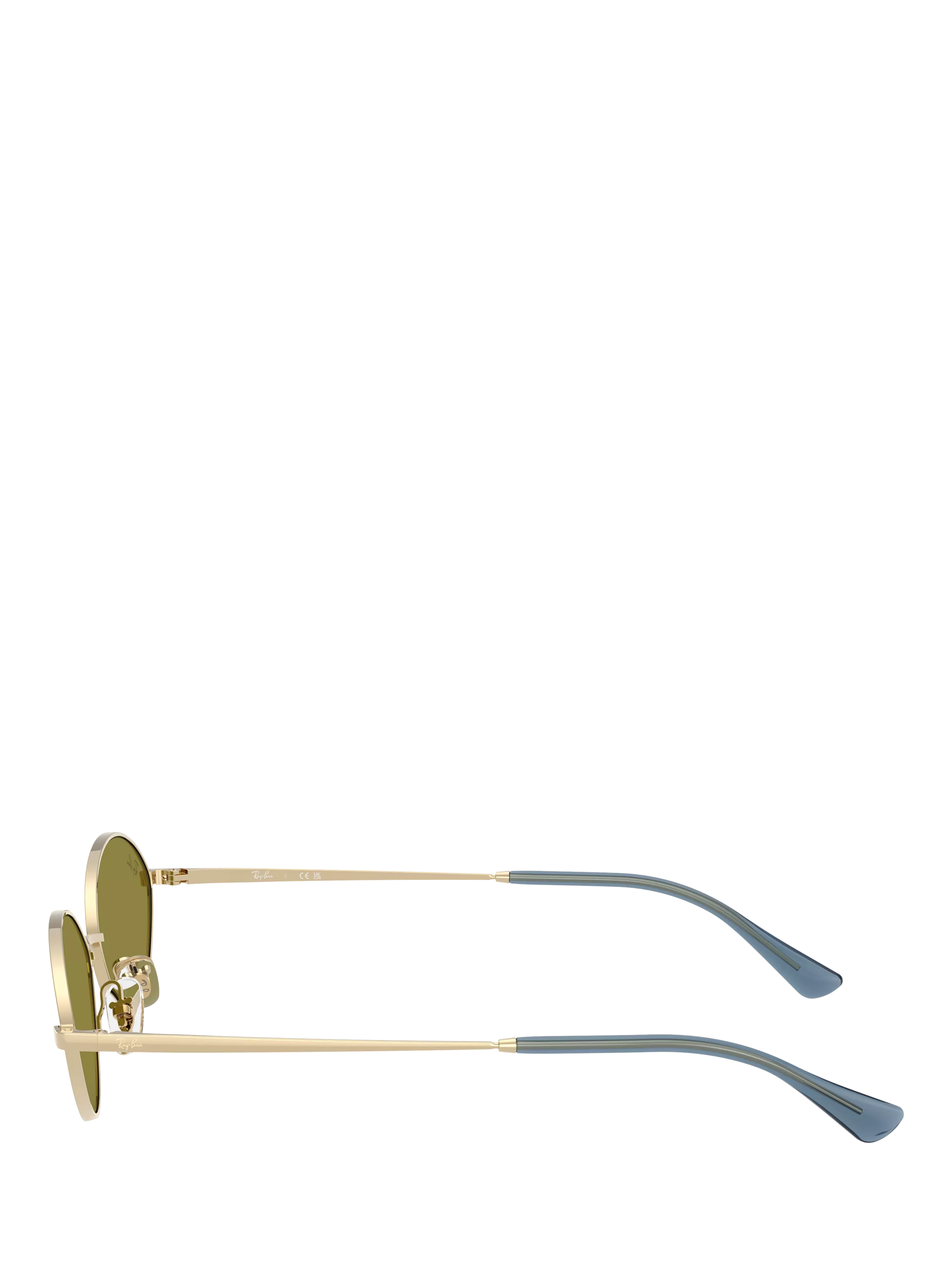 Ray-Ban RB3757 oval sunglasses gold/green, UK version