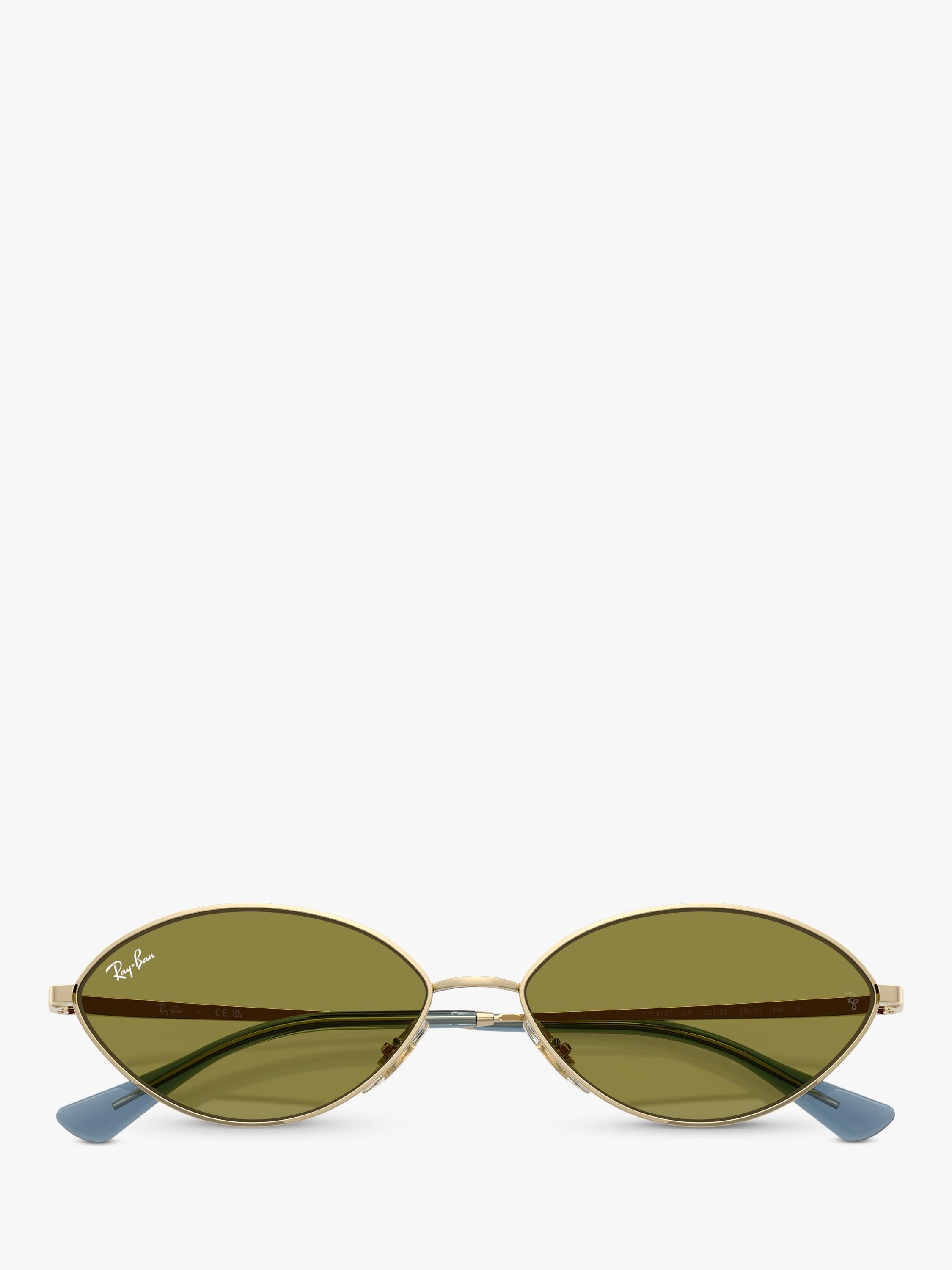 Ray-Ban RB3757 oval sunglasses gold/green, UK version