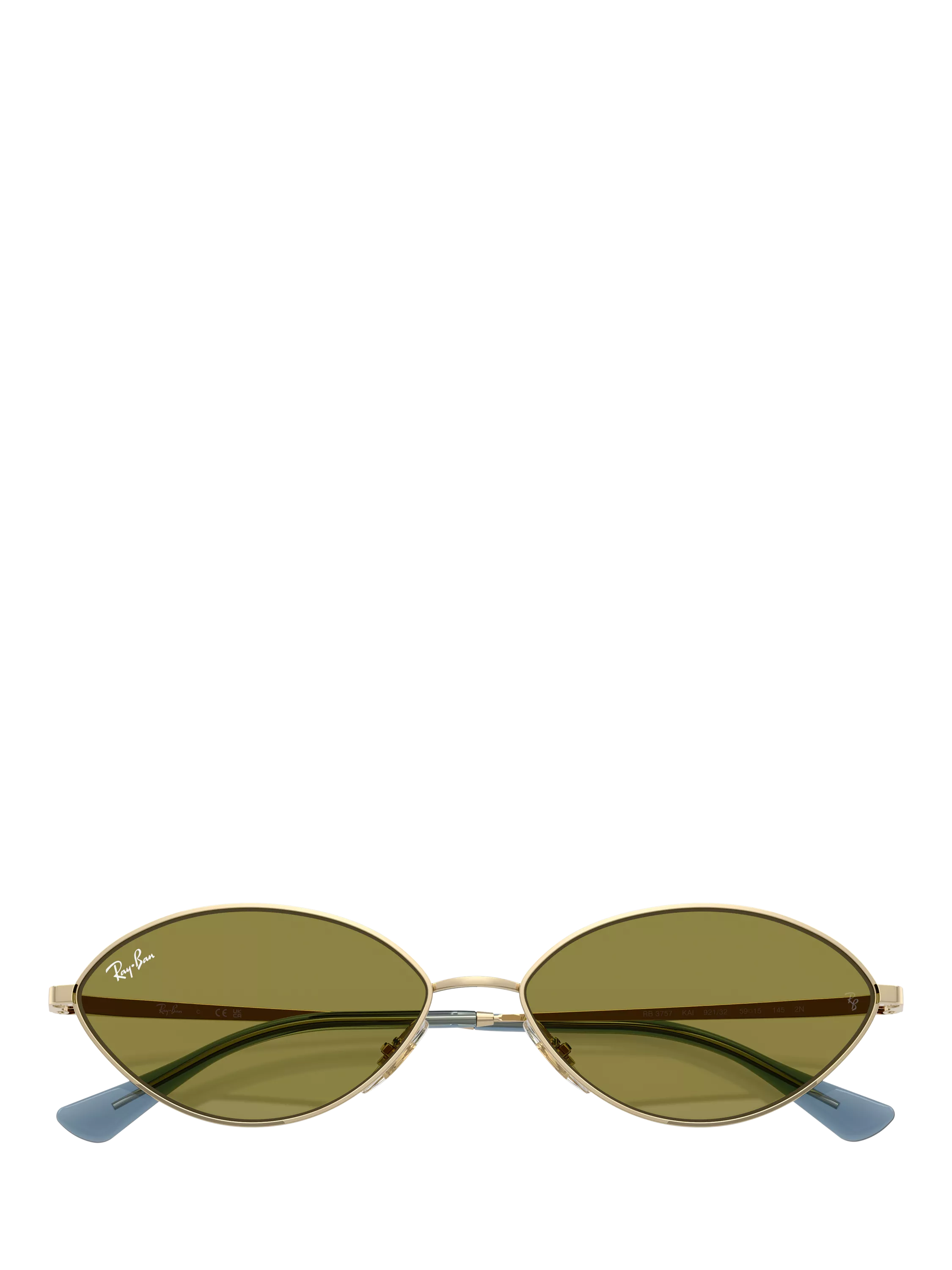 Ray-Ban RB3757 oval sunglasses gold/green, UK version