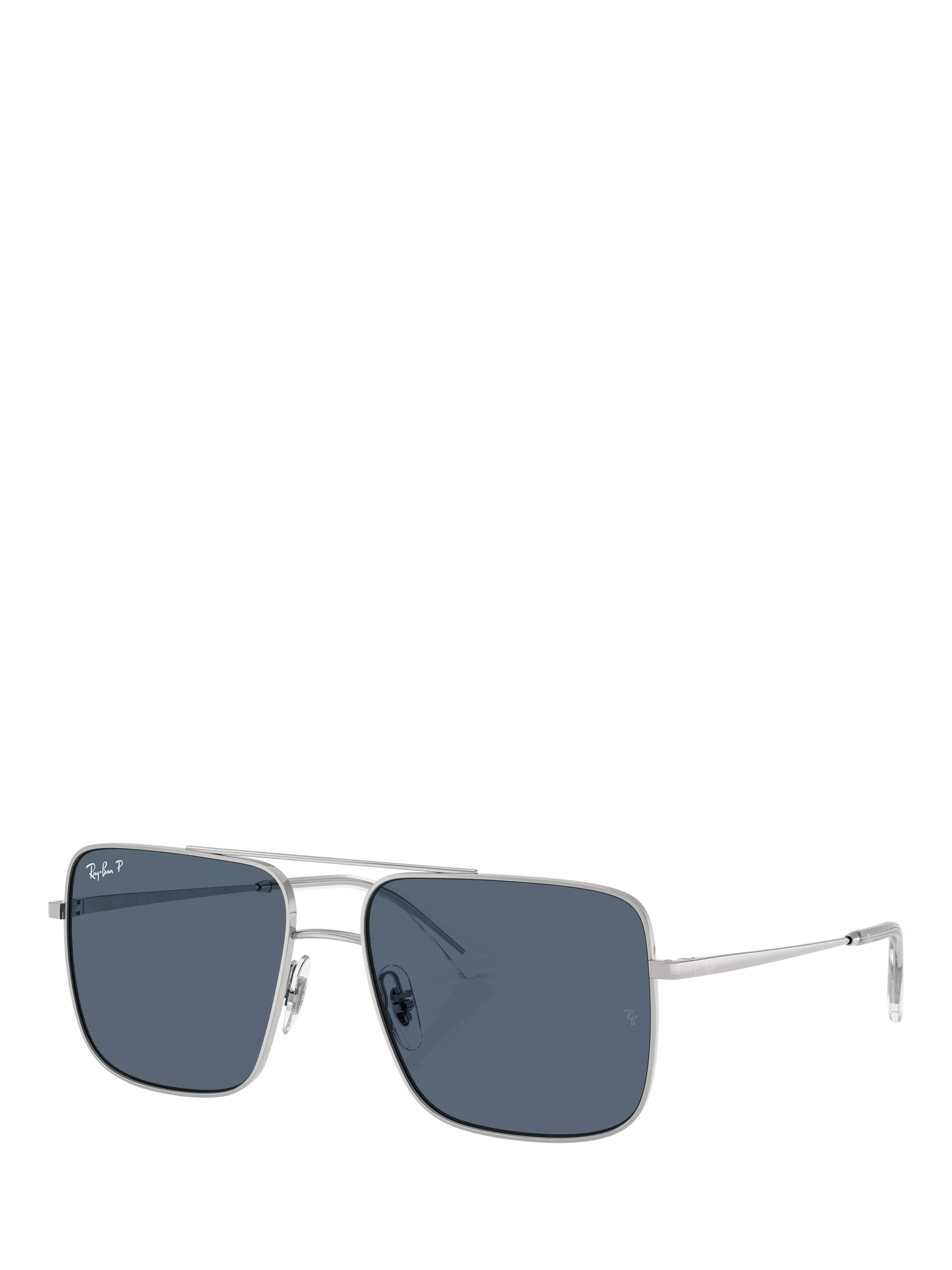Ray-Ban RB3758 square sunglasses silver grey metal frame, imported from the UK