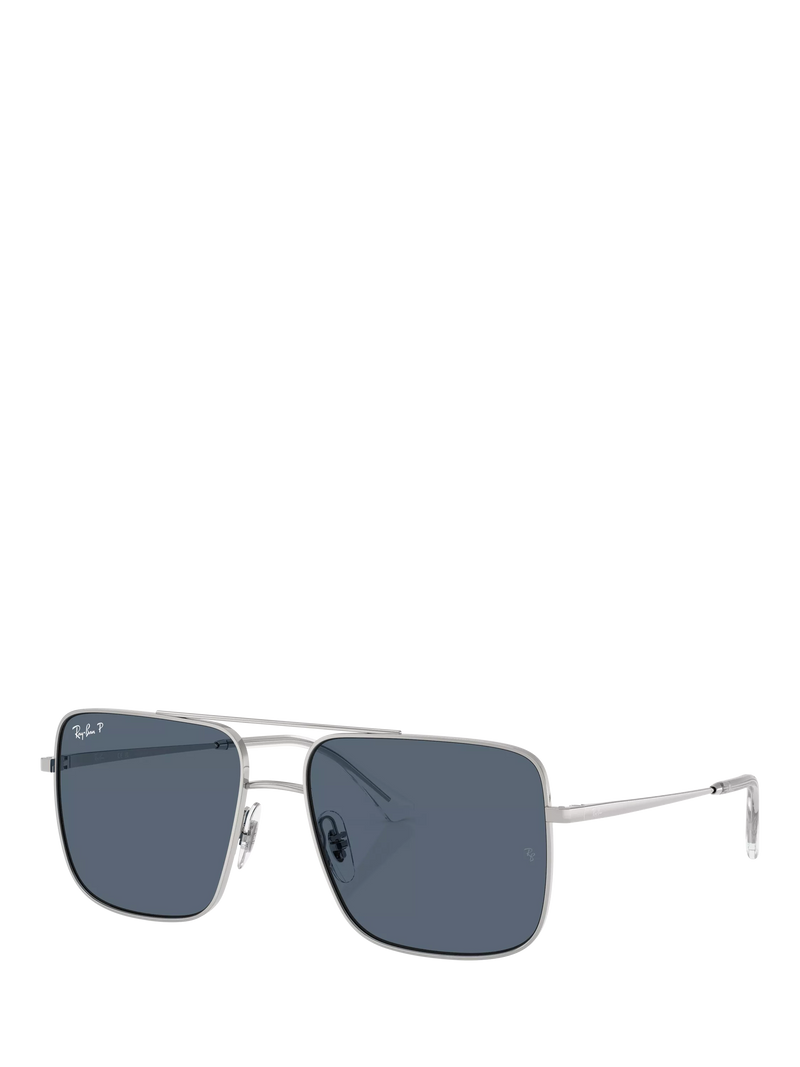 Ray-Ban RB3758 square sunglasses silver grey metal frame, imported from the UK