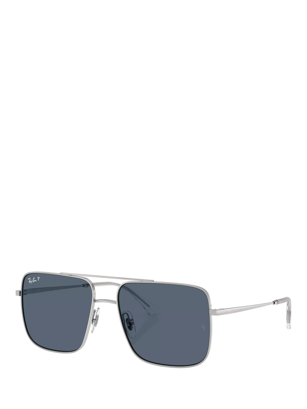 Ray-Ban RB3758 square sunglasses silver grey metal frame, imported from the UK