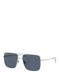 Ray-Ban RB3758 square sunglasses silver grey metal frame, imported from the UK