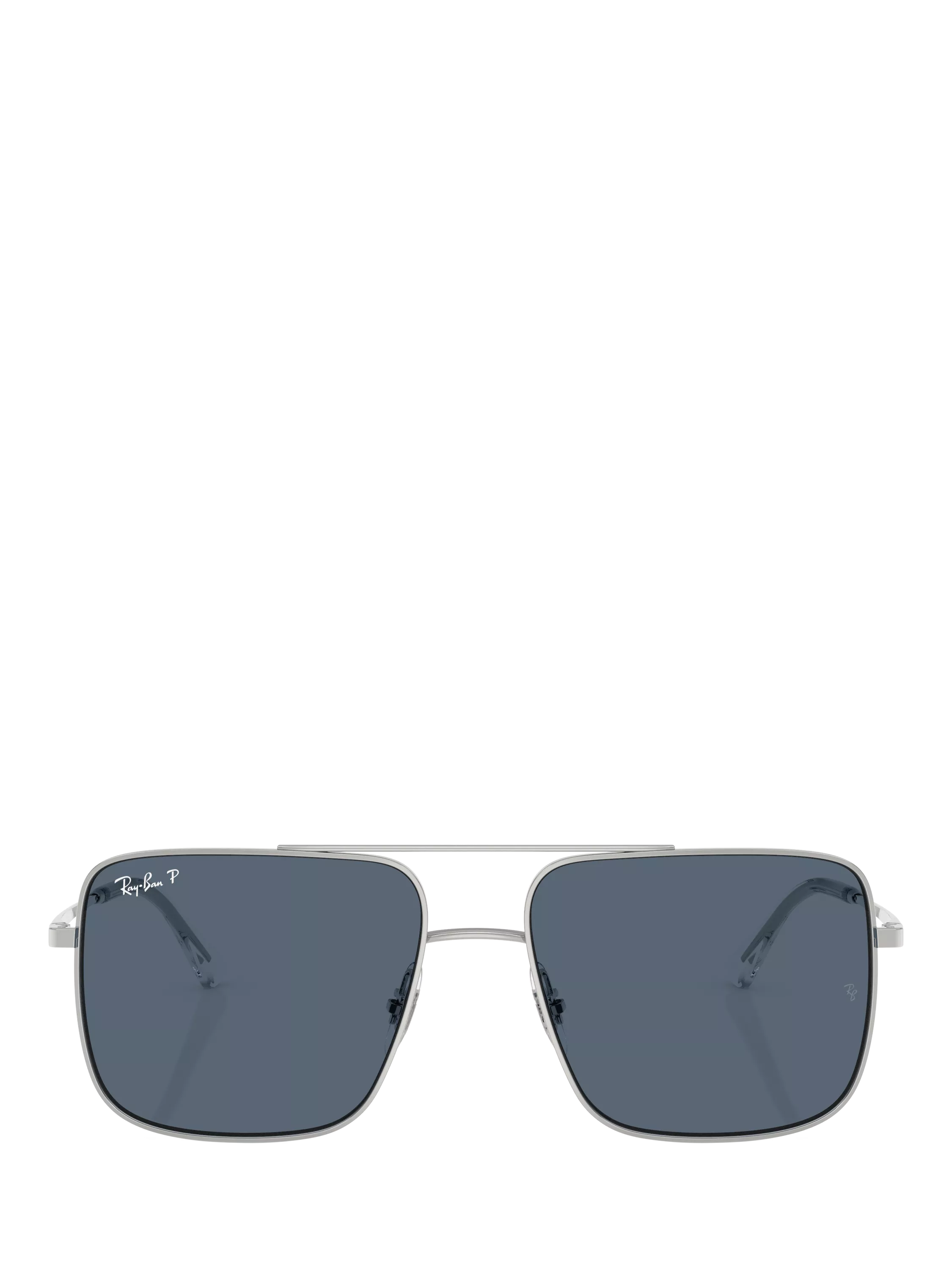 Ray-Ban RB3758 square sunglasses silver grey metal frame, imported from the UK