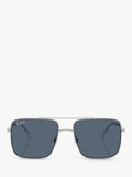 Ray-Ban RB3758 square sunglasses silver grey metal frame, imported from the UK