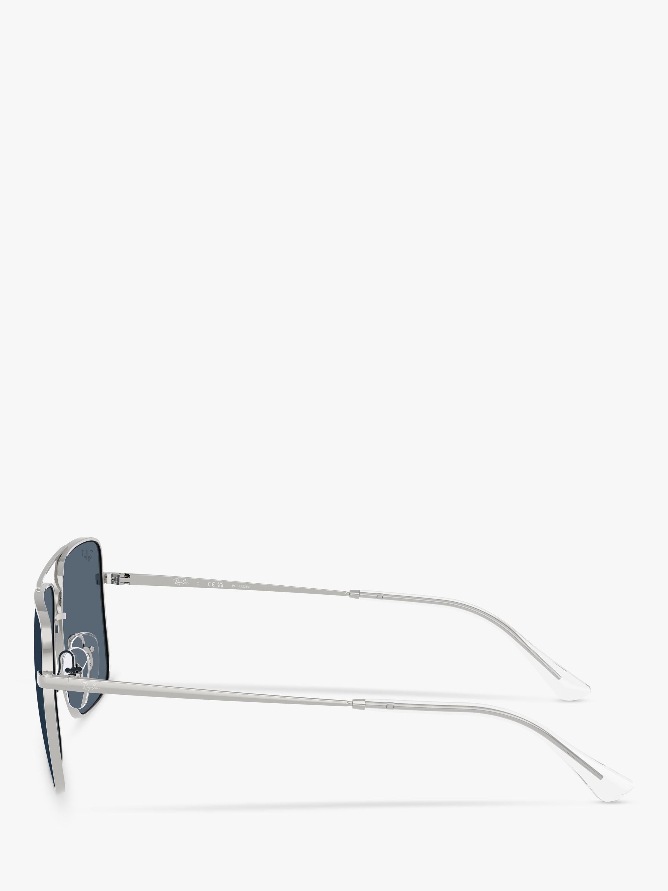 Ray-Ban RB3758 square sunglasses silver grey metal frame, imported from the UK