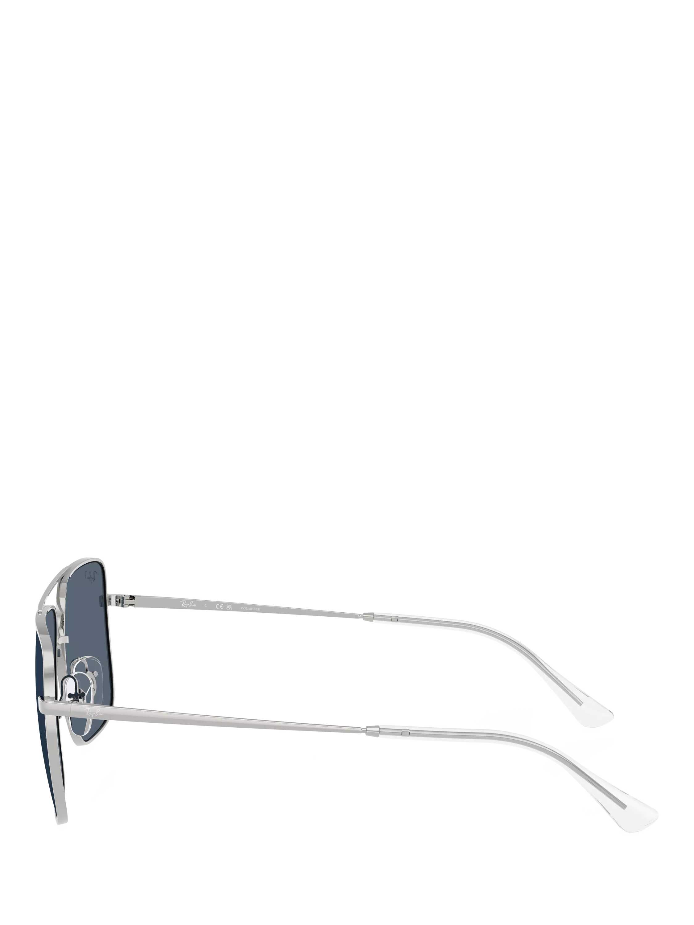 Ray-Ban RB3758 square sunglasses silver grey metal frame, imported from the UK