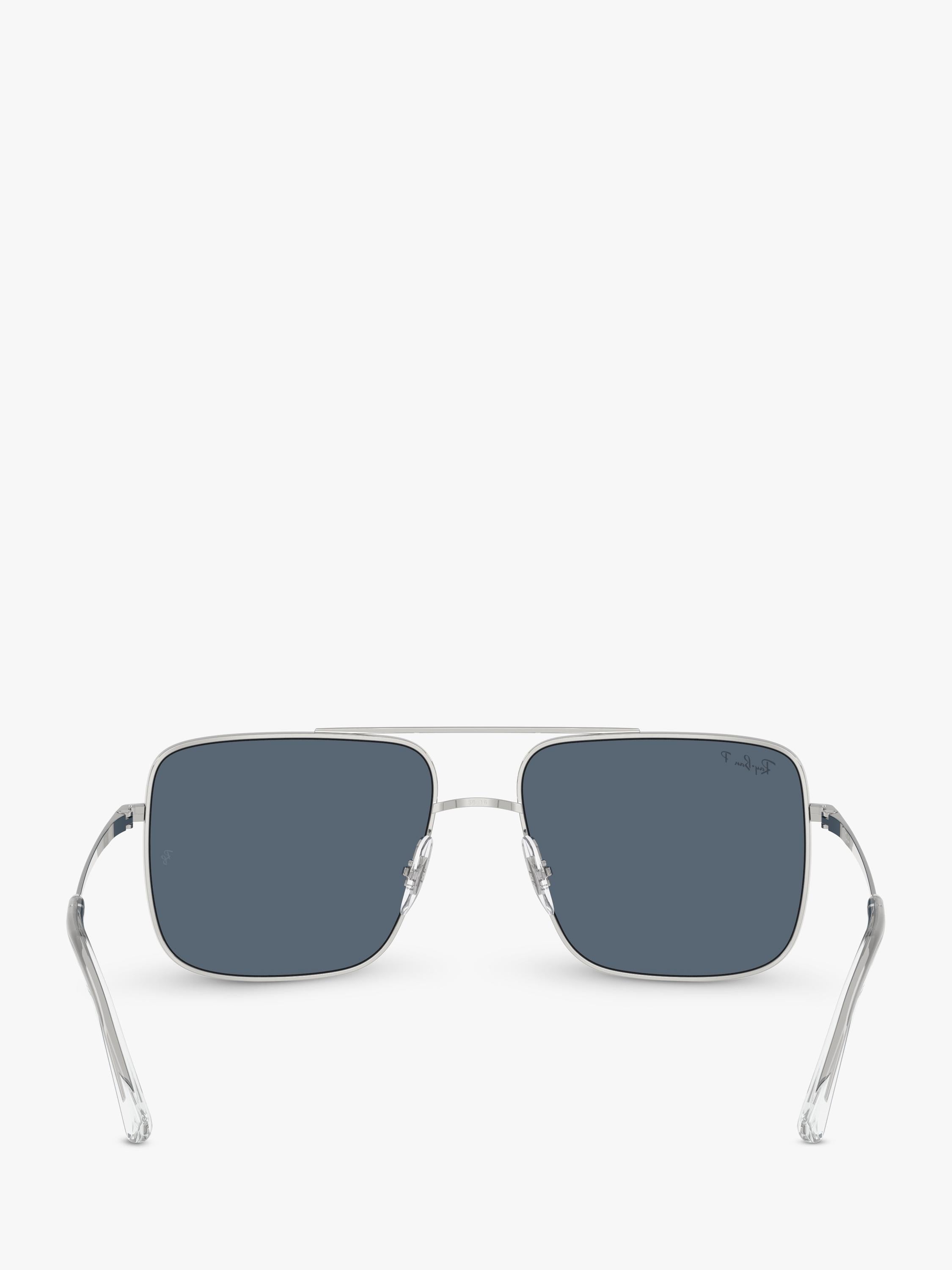 Ray-Ban RB3758 square sunglasses silver grey metal frame, imported from the UK