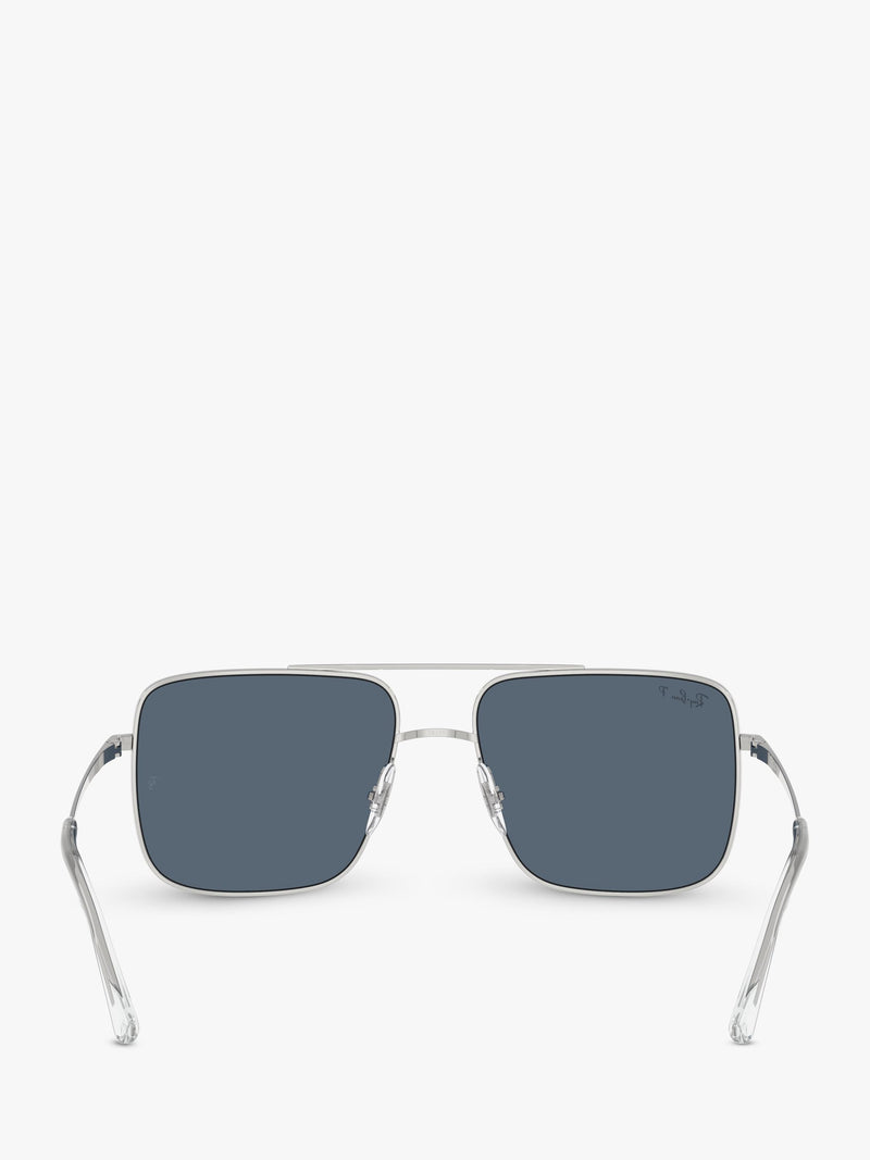 Ray-Ban RB3758 square sunglasses silver grey metal frame, imported from the UK