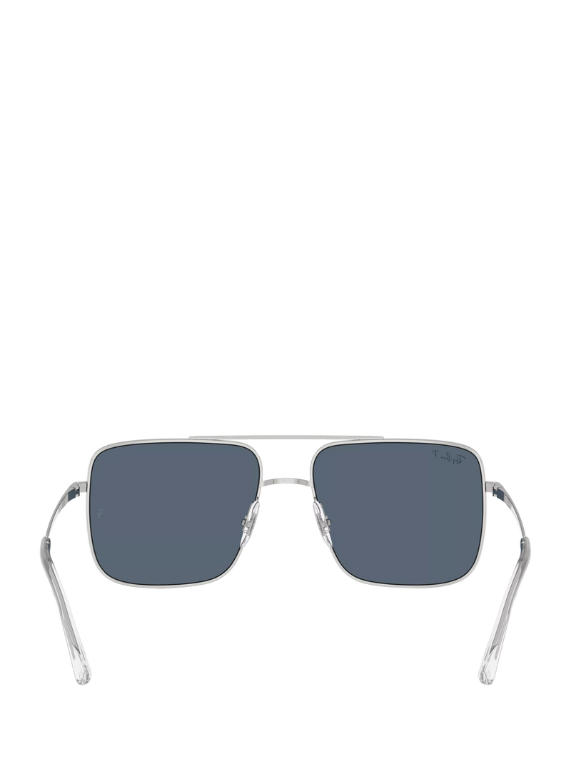 Ray-Ban RB3758 square sunglasses silver grey metal frame, imported from the UK