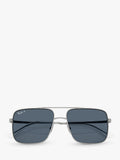 Ray-Ban RB3758 square sunglasses silver grey metal frame, imported from the UK