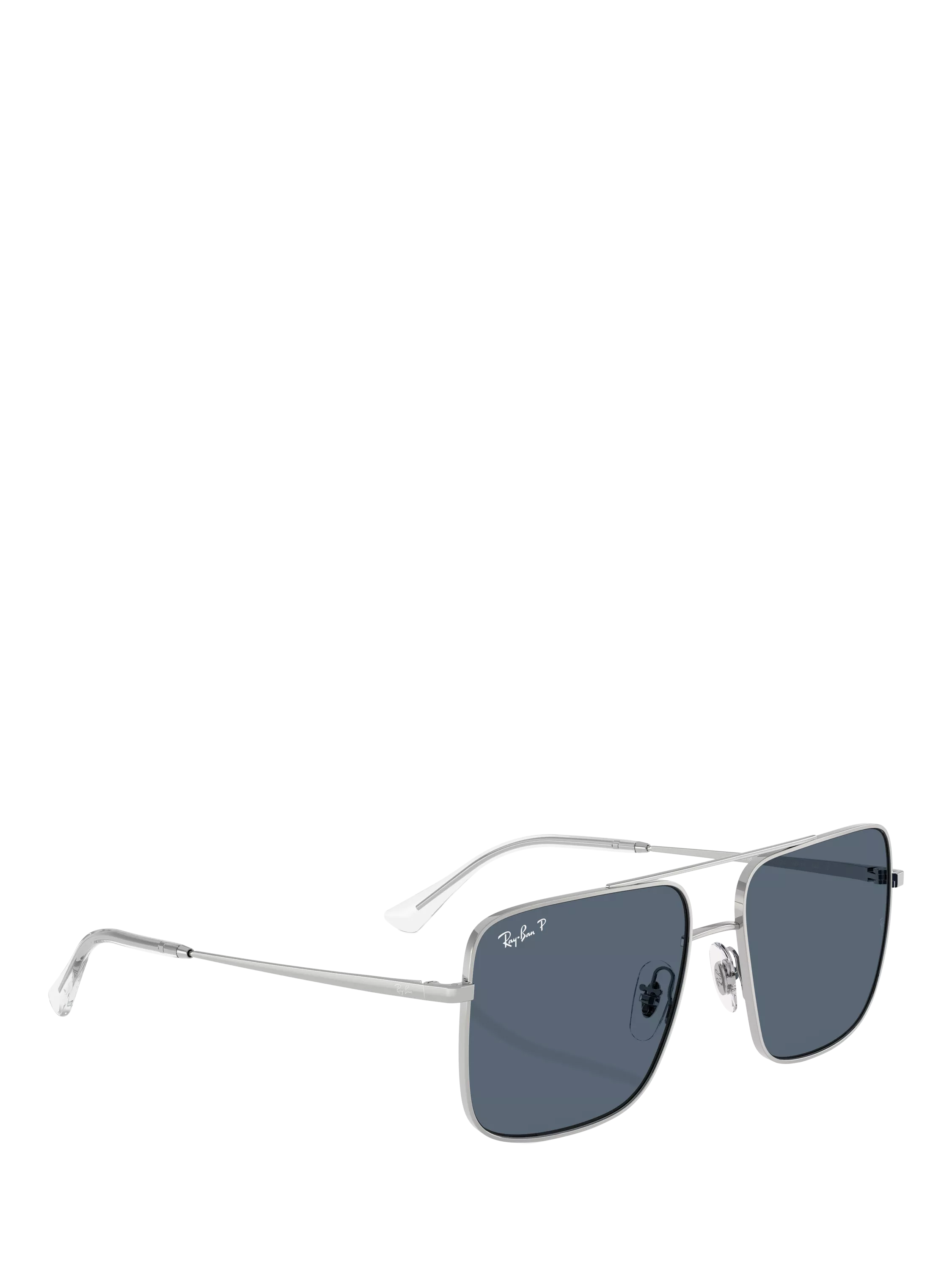 Ray-Ban RB3758 square sunglasses silver grey metal frame, imported from the UK