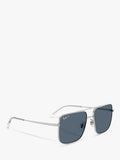 Ray-Ban RB3758 square sunglasses silver grey metal frame, imported from the UK
