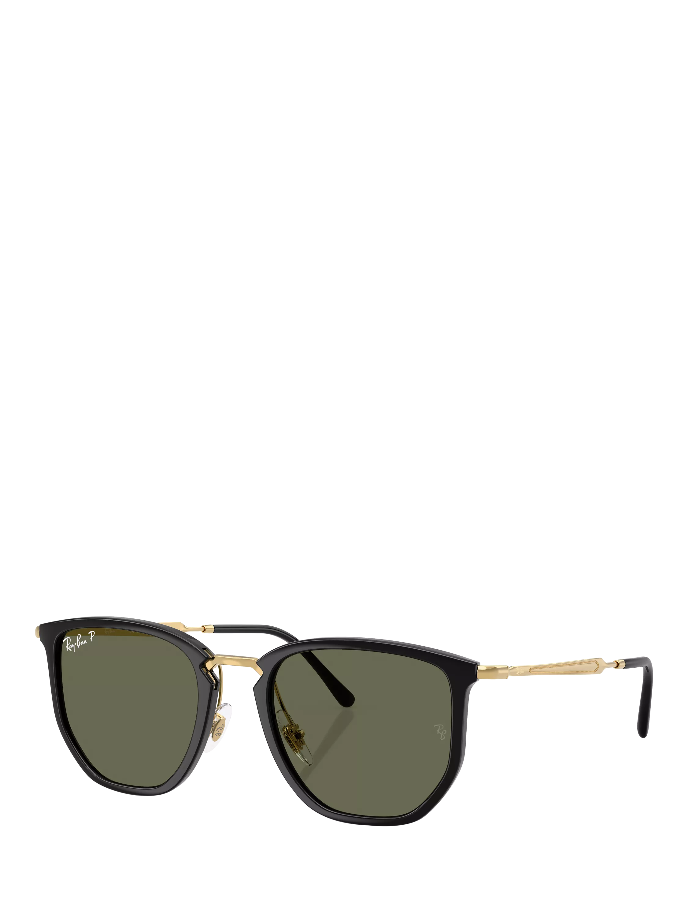 Ray-Ban RB4451 polarised irregular sunglasses black frame green lens (British brand)
