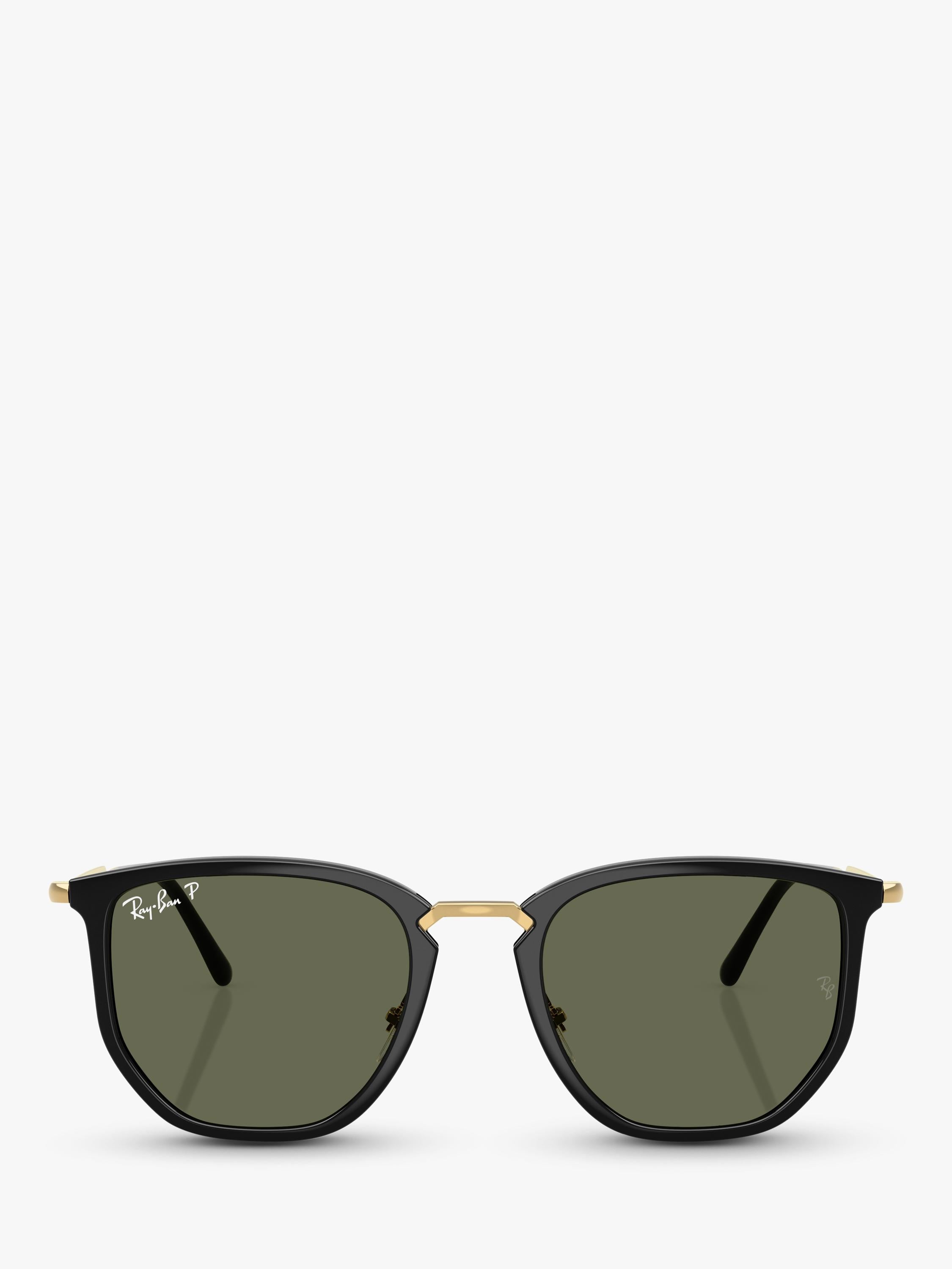 Ray-Ban RB4451 polarised irregular sunglasses black frame green lens (British brand)