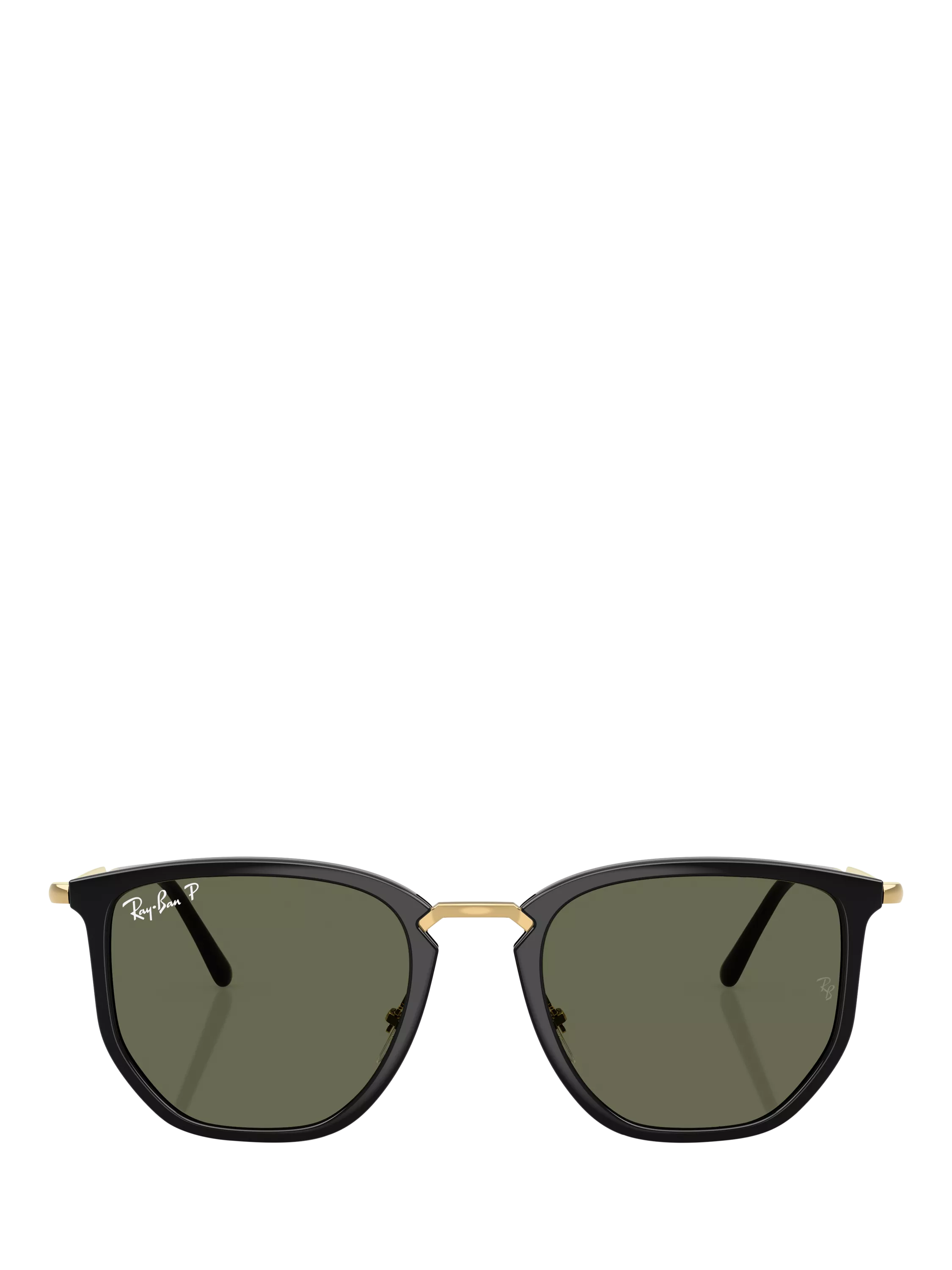 Ray-Ban RB4451 polarised irregular sunglasses black frame green lens (British brand)