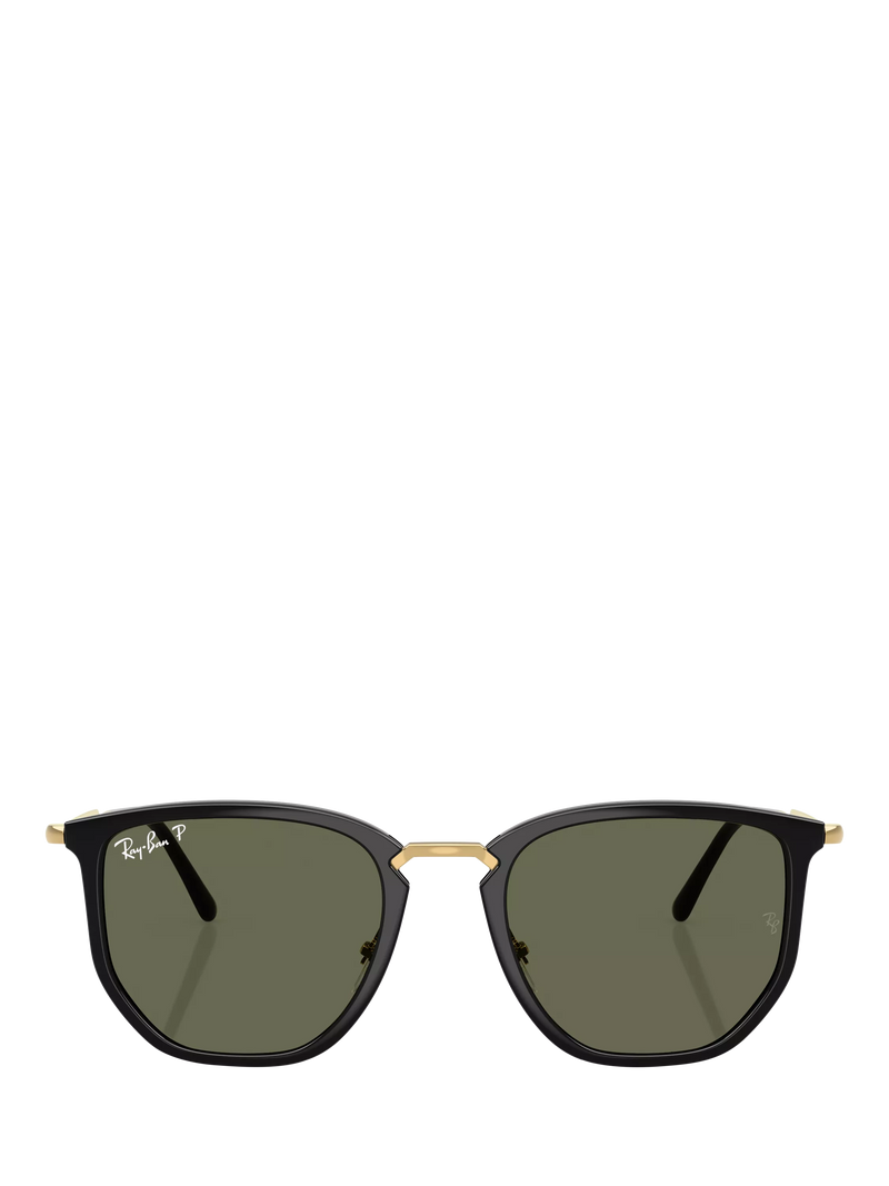 Ray-Ban RB4451 polarised irregular sunglasses black frame green lens (British brand)