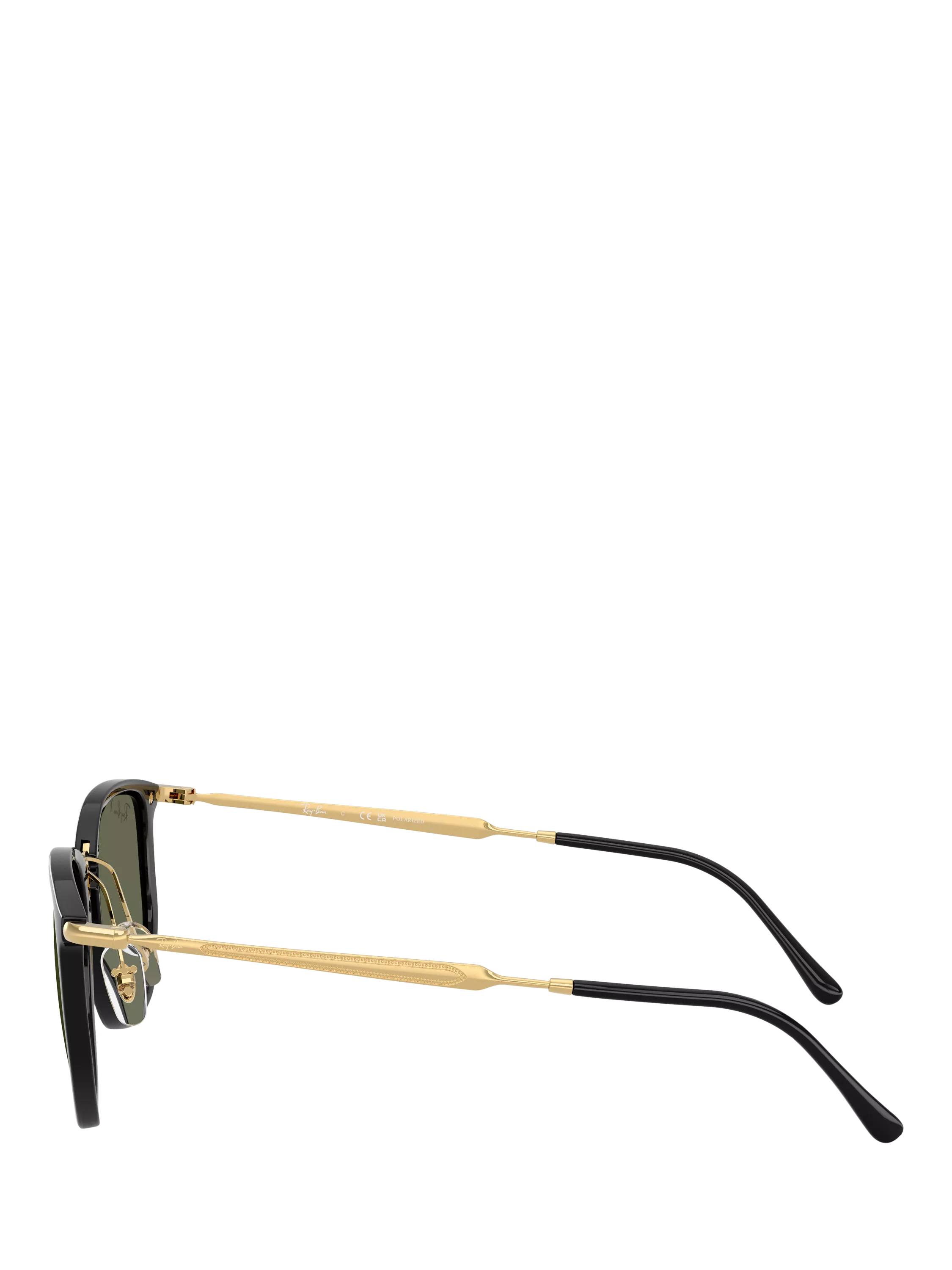 Ray-Ban RB4451 polarised irregular sunglasses black frame green lens (British brand)