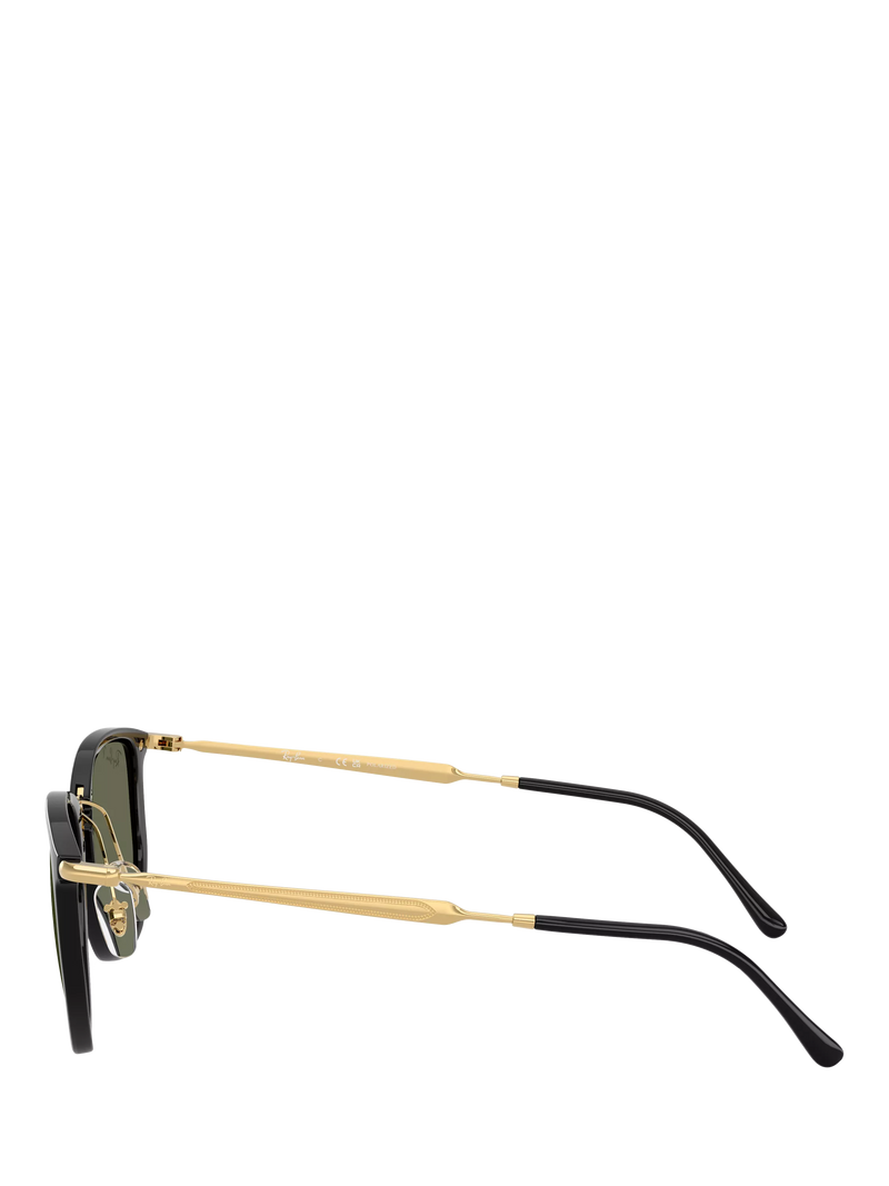 Ray-Ban RB4451 polarised irregular sunglasses black frame green lens (British brand)