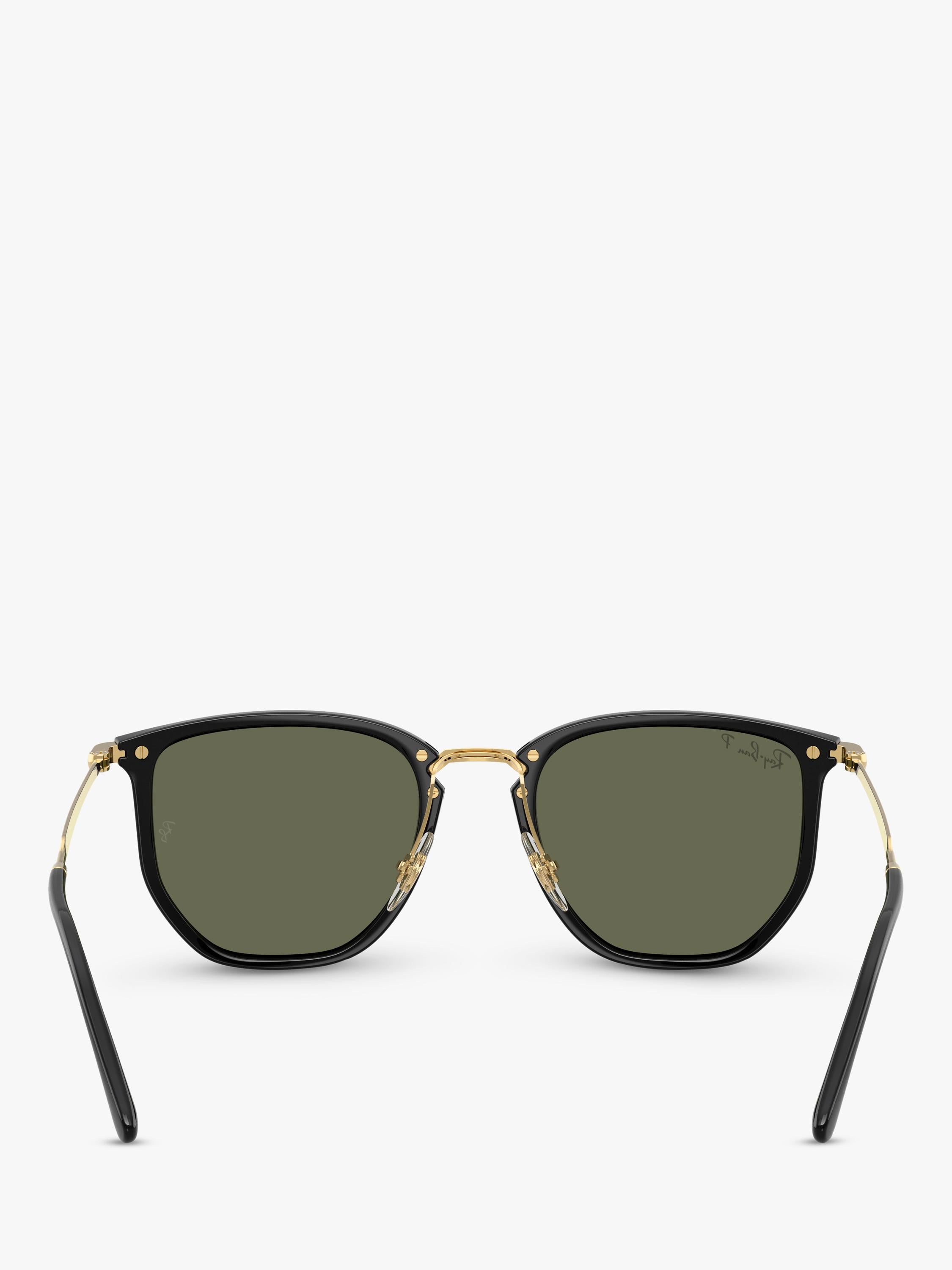 Ray-Ban RB4451 polarised irregular sunglasses black frame green lens (British brand)